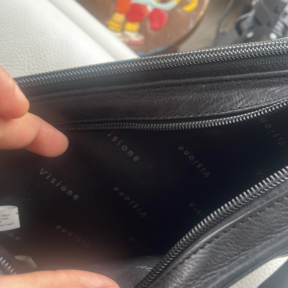 VISIONE CROSSBODY BLACK LEATHER WOMEN VINTAGE BAG - Picture 5 of 8